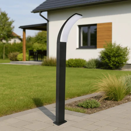 Lampy-ogrodowe-stojace - lampa stojąca ogrodowa zewnętrzna led czarna neutralna 4000k 12w amy 331366 polux-goldlux 