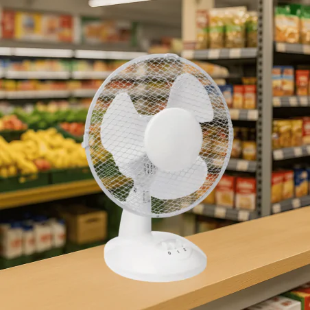 Wentylatory-na-biurko - wentylator biurkowy biały stojący z oscylacją 9 cali i00120290 tevo 