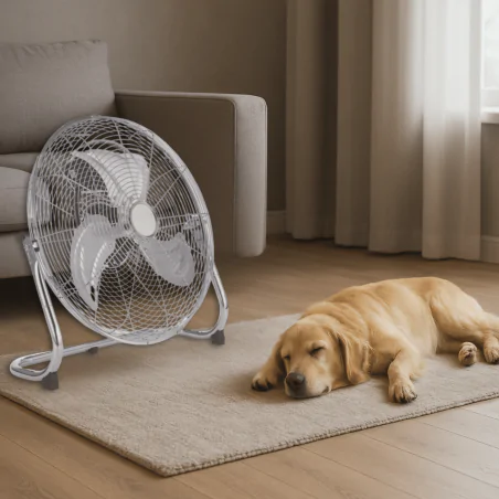 Wentylatory-podlogowe - cyrkulator podłogowy wiatrak mocny srebrny 18 cali 120w tevo 