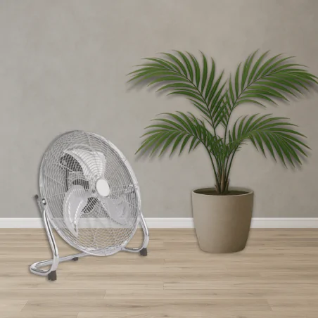 Wentylatory-podlogowe - cyrkulator podłogowy wiatrak mocny srebrny 18 cali 120w tevo 