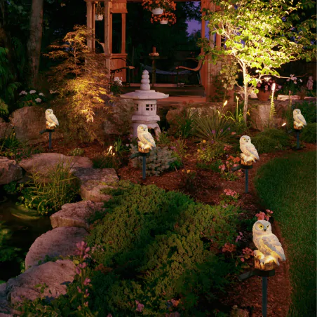 Lampy-solarne - lampa ogrodowa led wbijana solarna sowa lumsol1095 noka lumiled 