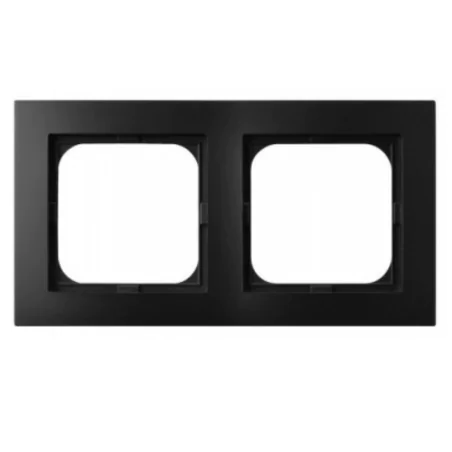 Ramki-podwojne - ramka podwójna instalacyjna czarny metalik do gniazd i włączników z serii as ospel r-2g/33 
