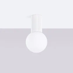 Plafony - plafon lampa kula sufitowa halo biały ip44 sollux sl.1708 