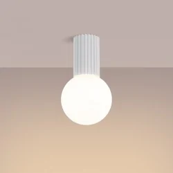 Plafony - plafon lampa kula sufitowa halo biały ip44 sollux sl.1708 