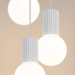 Lampy-sufitowe - lampa wisząca oprawa sufitowa 3 białe kule halo 3p biała sollux sl.1710 