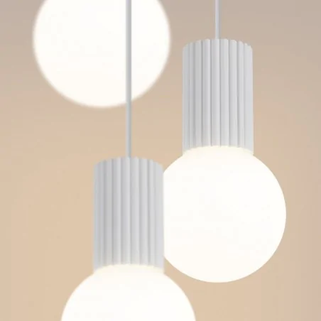 Lampy-sufitowe - lampa wisząca oprawa sufitowa 3 białe kule halo 3p biała sollux sl.1710 