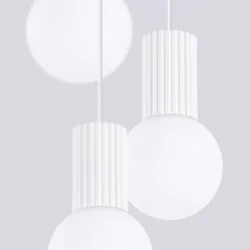 Lampy-sufitowe - lampa wisząca oprawa sufitowa 3 białe kule halo 3p biała sollux sl.1710 