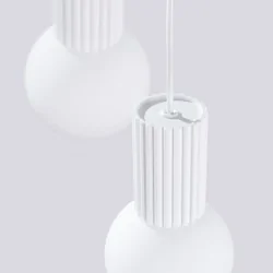Lampy-sufitowe - lampa wisząca oprawa sufitowa 3 białe kule halo 3p biała sollux sl.1710 