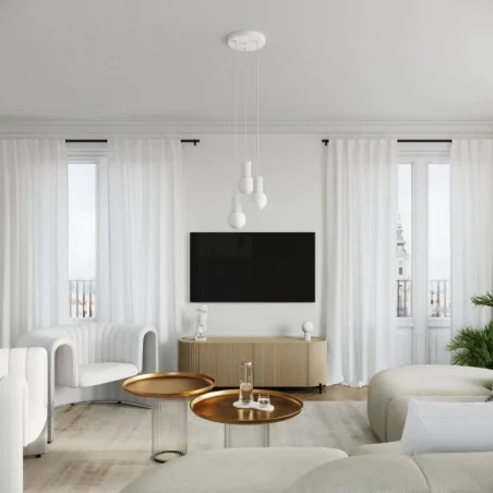 Lampy-sufitowe - lampa wisząca oprawa sufitowa 3 białe kule halo 3p biała sollux sl.1710 