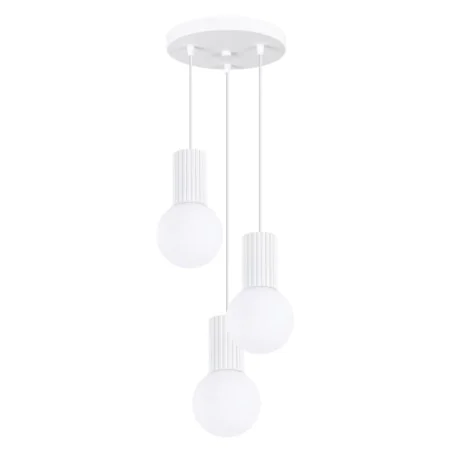 Lampy-sufitowe - lampa wisząca oprawa sufitowa 3 białe kule halo 3p biała sollux sl.1710 
