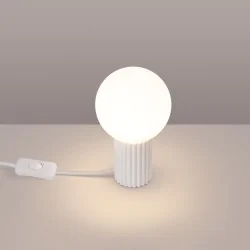 Lampki-biurkowe - lampa biurkowa  kula loftowa na stolik halo biała sollux sl.1711 