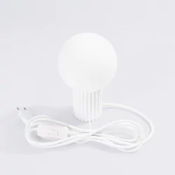 Lampki-biurkowe - lampa biurkowa  kula loftowa na stolik halo biała sollux sl.1711 