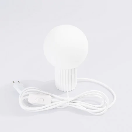 Lampki-biurkowe - lampa biurkowa  kula loftowa na stolik halo biała sollux sl.1711 