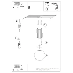 Plafony - plafon łazienkowy lampa kula sufitowa halo czarny ip44 sollux sl.1713 