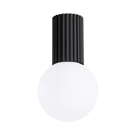Plafony - plafon łazienkowy lampa kula sufitowa halo czarny ip44 sollux sl.1713 