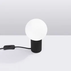 Lampki-biurkowe - lampa biurkowa kula na stolik halo czarna sollux sl.1716 