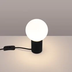 Lampki-biurkowe - lampa biurkowa kula na stolik halo czarna sollux sl.1716 