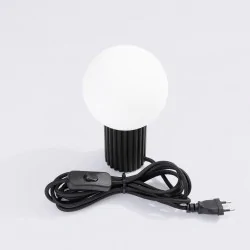 Lampki-biurkowe - lampa biurkowa kula na stolik halo czarna sollux sl.1716 