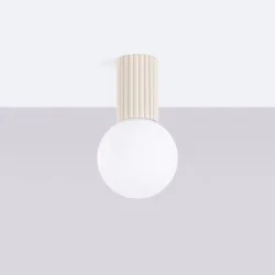 Plafony - plafon łazienkowy lampa kula halo beżowa ip44 sollux sl.1718 