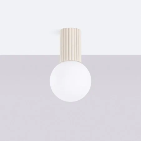 Plafony - plafon łazienkowy lampa kula halo beżowa ip44 sollux sl.1718 