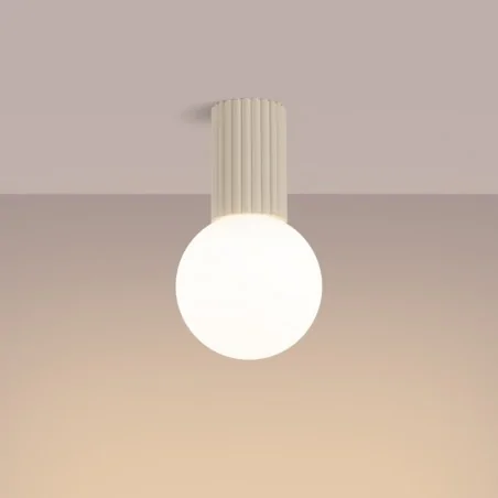 Plafony - plafon łazienkowy lampa kula halo beżowa ip44 sollux sl.1718 