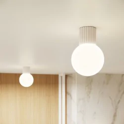 Plafony - plafon łazienkowy lampa kula halo beżowa ip44 sollux sl.1718 