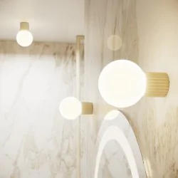 Plafony - plafon łazienkowy lampa kula halo beżowa ip44 sollux sl.1718 