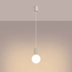 Lampy-sufitowe - lampa wisząca kula mleczna z brązem halo 1 beżowa sollux sl.1719 