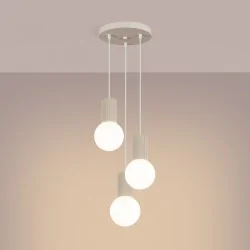 Lampy-sufitowe - lampa wisząca 3 kule sufitowe halo 3p beżowa sollux sl.1720 