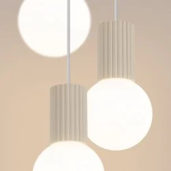 Lampy-sufitowe - lampa wisząca 3 kule sufitowe halo 3p beżowa sollux sl.1720 