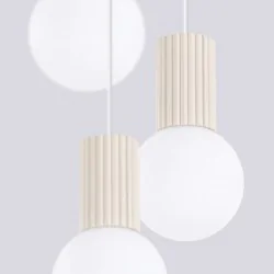 Lampy-sufitowe - lampa wisząca 3 kule sufitowe halo 3p beżowa sollux sl.1720 