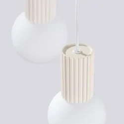 Lampy-sufitowe - lampa wisząca 3 kule sufitowe halo 3p beżowa sollux sl.1720 
