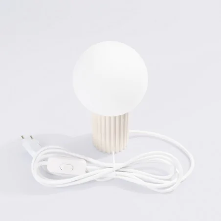 Lampki-biurkowe - lampa biurkowa lampa kula na szafkę nocną  halo beżowa sollux sl.1721 