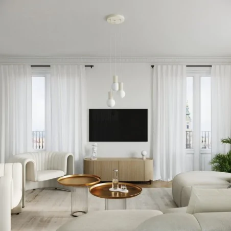 Lampki-biurkowe - lampa biurkowa lampa kula na szafkę nocną  halo beżowa sollux sl.1721 