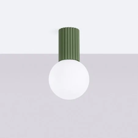 Plafony - plafon sufitowy do łazienki kula zielona oliwka halo sl.1723 sollux 