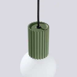 Lampy-sufitowe - lampa wisząca sufitowa zwis g9 kula zielona oliwka halo sl.1724 sollux 