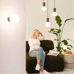 Lampy-sufitowe - lampa wisząca sufitowa zwis g9 kula zielona oliwka halo sl.1724 sollux 