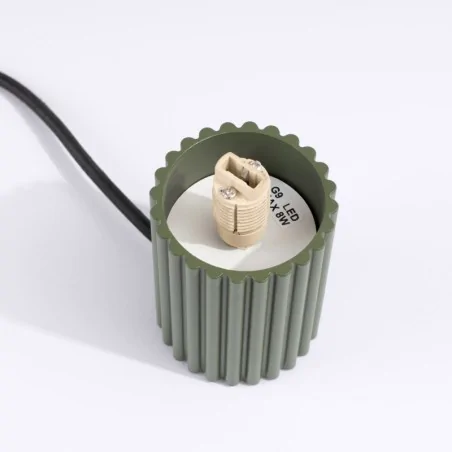 Lampki-biurkowe - lampa biurkowa kula na karbowanej podstawie halo zielona oliwka sollux sl.1726 