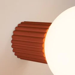 Kinkiety-lazienkowe - kinkiet kula do łazienki lampa ścienna halo ochra czerwona ip44 sollux sl.1727 