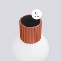 Kinkiety-lazienkowe - kinkiet kula do łazienki lampa ścienna halo ochra czerwona ip44 sollux sl.1727 