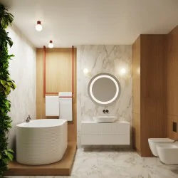 Kinkiety-lazienkowe - kinkiet kula do łazienki lampa ścienna halo ochra czerwona ip44 sollux sl.1727 