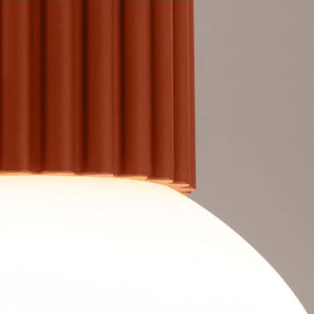 Lampy-sufitowe - plafon lampa przysufitowa kula g9 halo ochra czerwona ip44 sollux sl.1728 