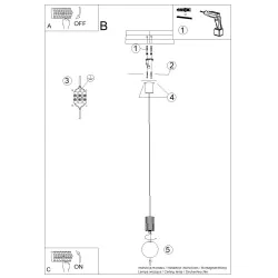 Lampy-sufitowe - lampa wisząca zwis sufitowy kula halo 1 ochra czerwona sollux sl.1729 