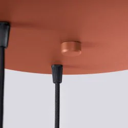 Lampy-sufitowe - lampa wisząca  3 zwisające kule halo 3p ochra czerwona sollux sl.1730 