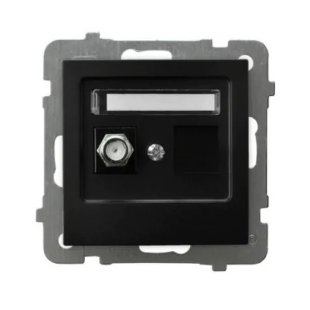 Gniazda-antenowe - gniazdo antenowe typu f pojedyncze czarny metalik do ramek serii as ospel gpa-1gf/m/33 