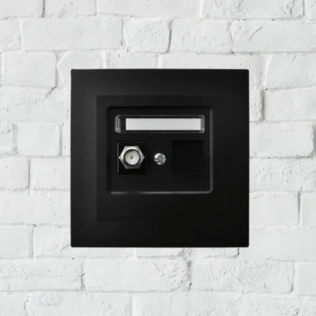 Gniazda-antenowe - gniazdo antenowe typu f pojedyncze czarny metalik do ramek serii as ospel gpa-1gf/m/33 