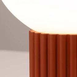 Lampki-biurkowe - lampa na biurko kula z białym kloszem g9 halo ochra czerwona sollux sl.1731 