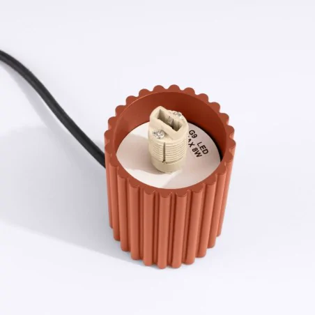 Lampki-biurkowe - lampa na biurko kula z białym kloszem g9 halo ochra czerwona sollux sl.1731 