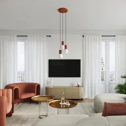 Lampki-biurkowe - lampa na biurko kula z białym kloszem g9 halo ochra czerwona sollux sl.1731 