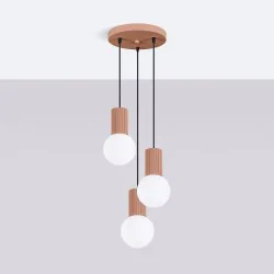 Lampy-sufitowe - lampa wisząca potrójna 3 wiszące kule halo 3p mocca sollux sl.1735 